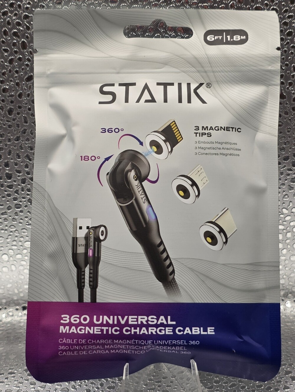 360° Universal Magnetic Charge Cable - Black